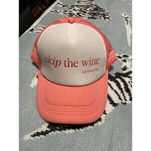 Bravocon swag RHOC Tamra skip the wine venacbd pink trucker hat